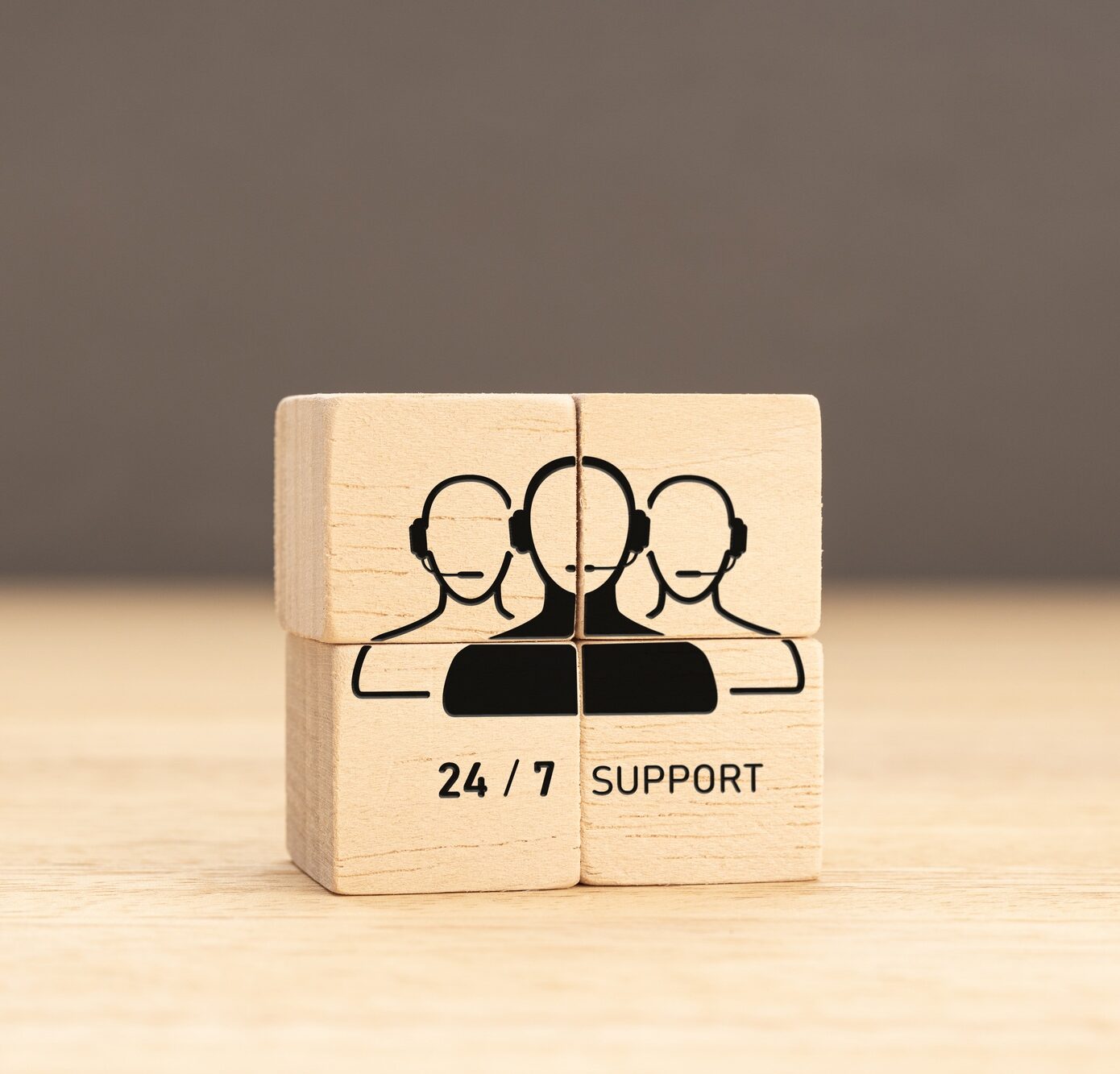 24-7 Customer support concept.